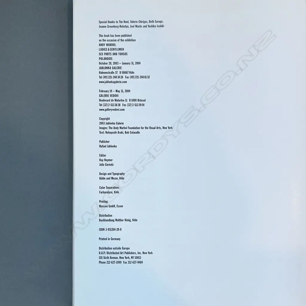 ANDY WARHOL: LADIES & GENTLEMEN SEX PARTS TORSOS POLAROIDS Image 1++